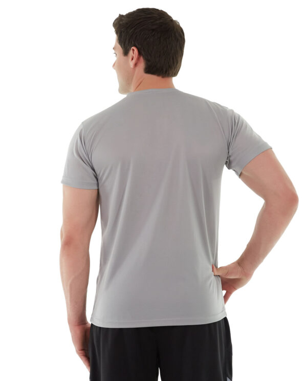 Gray tee rear view